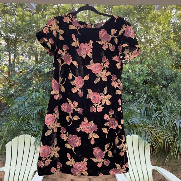 Massimo Fabbro Italy Velvet Floral Dress - Picture 1 of 3